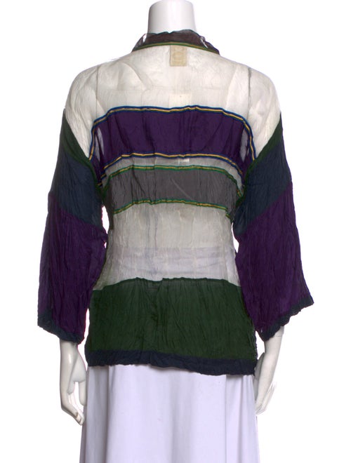 SC103 Striped V-Neck Blouse