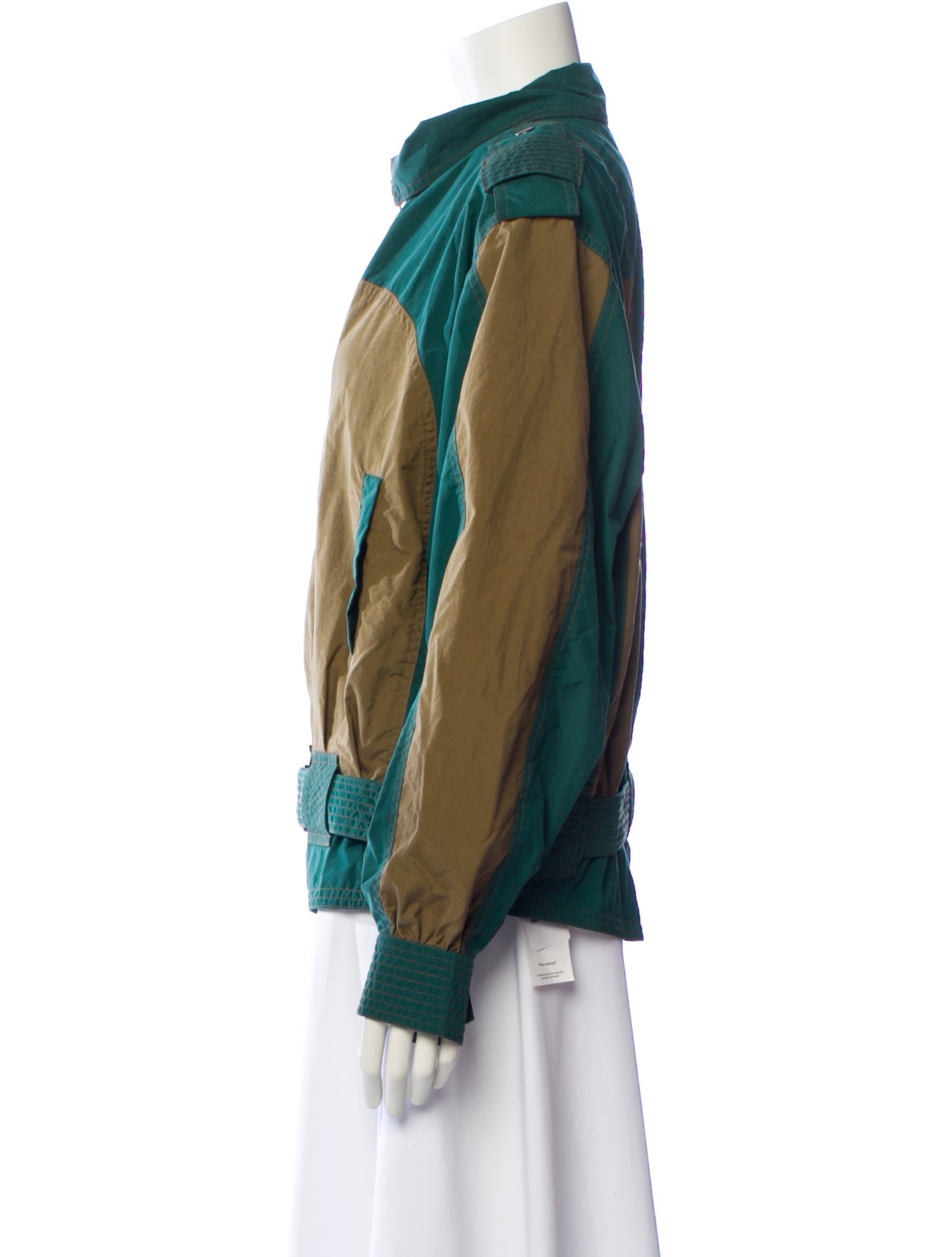 SC103 Silk Colorblock Pattern Bomber Jacket