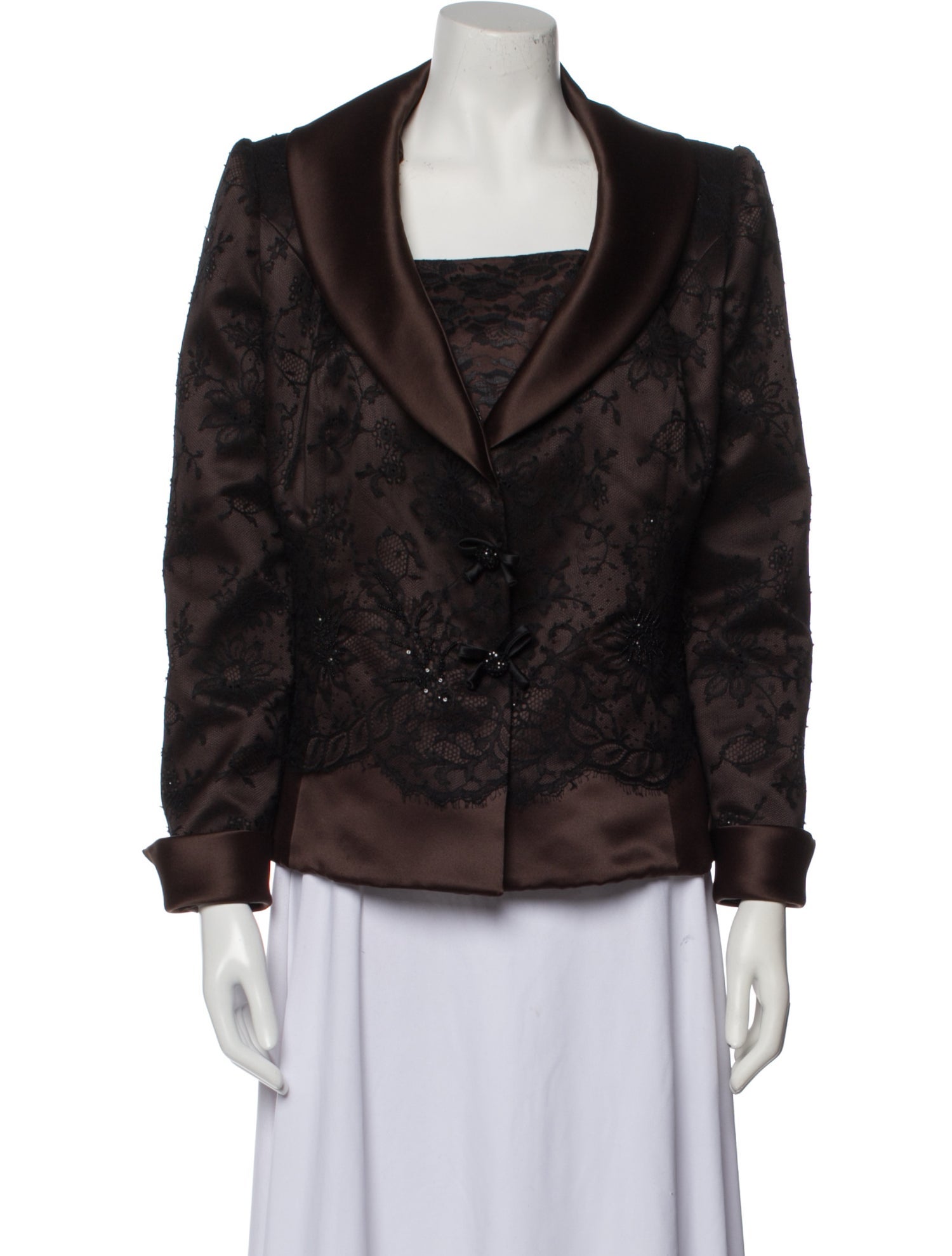 San Carlin Lace Pattern Long Sleeve Blouse