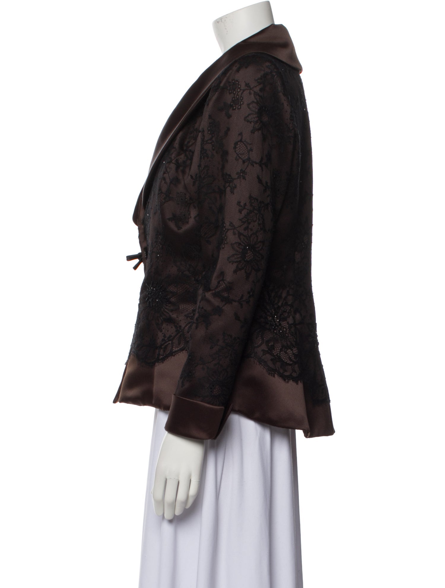 San Carlin Lace Pattern Long Sleeve Blouse