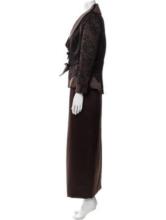 San Carlin Lace Trim Embellishment Skirt Suit