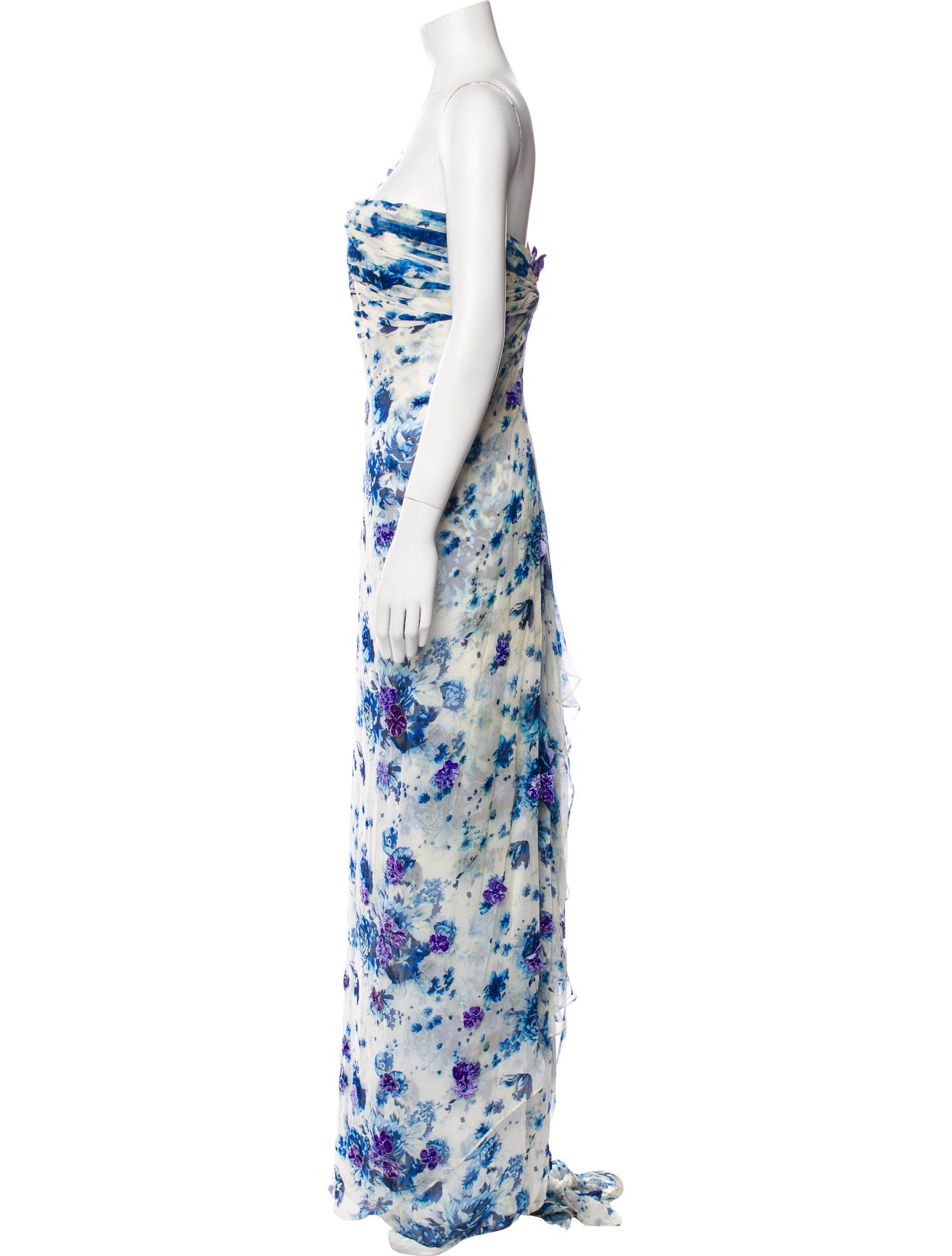San Carlin Floral Print Long Dress