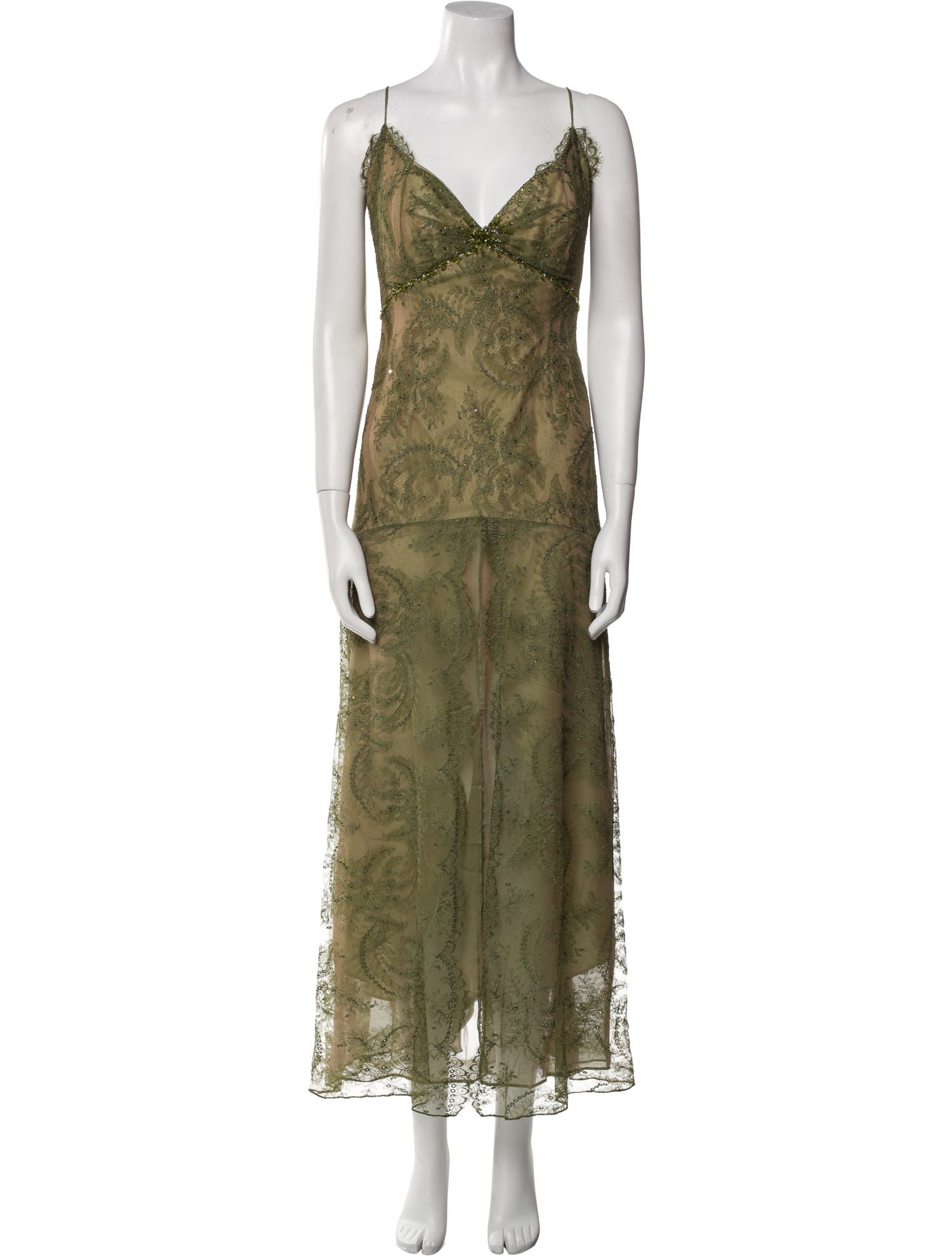 San Carlin Lace Pattern Long Dress