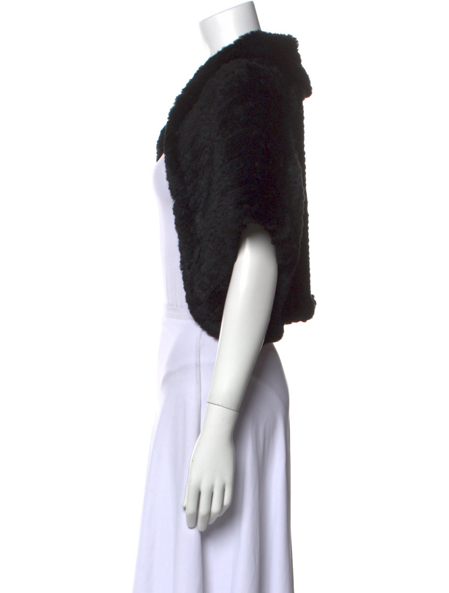 Sherry Cassin Fur Open Front Sweater