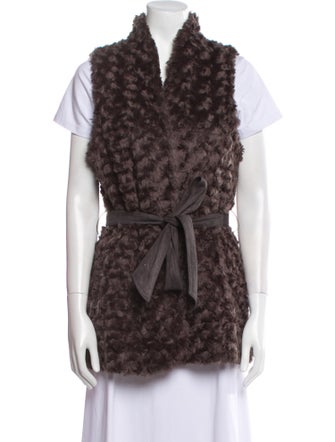 Sherry Cassin Faux Fur Animal Print Vest
