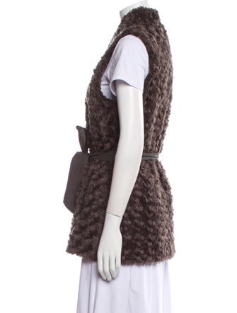 Sherry Cassin Faux Fur Animal Print Vest