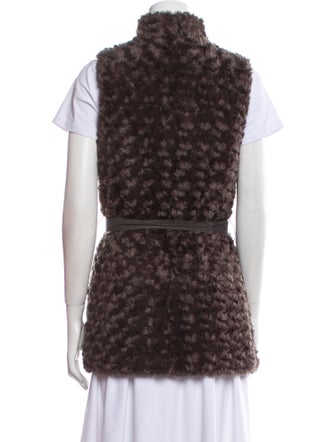 Sherry Cassin Faux Fur Animal Print Vest