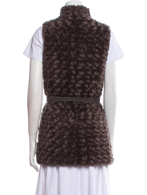 Sherry Cassin Faux Fur Animal Print Vest