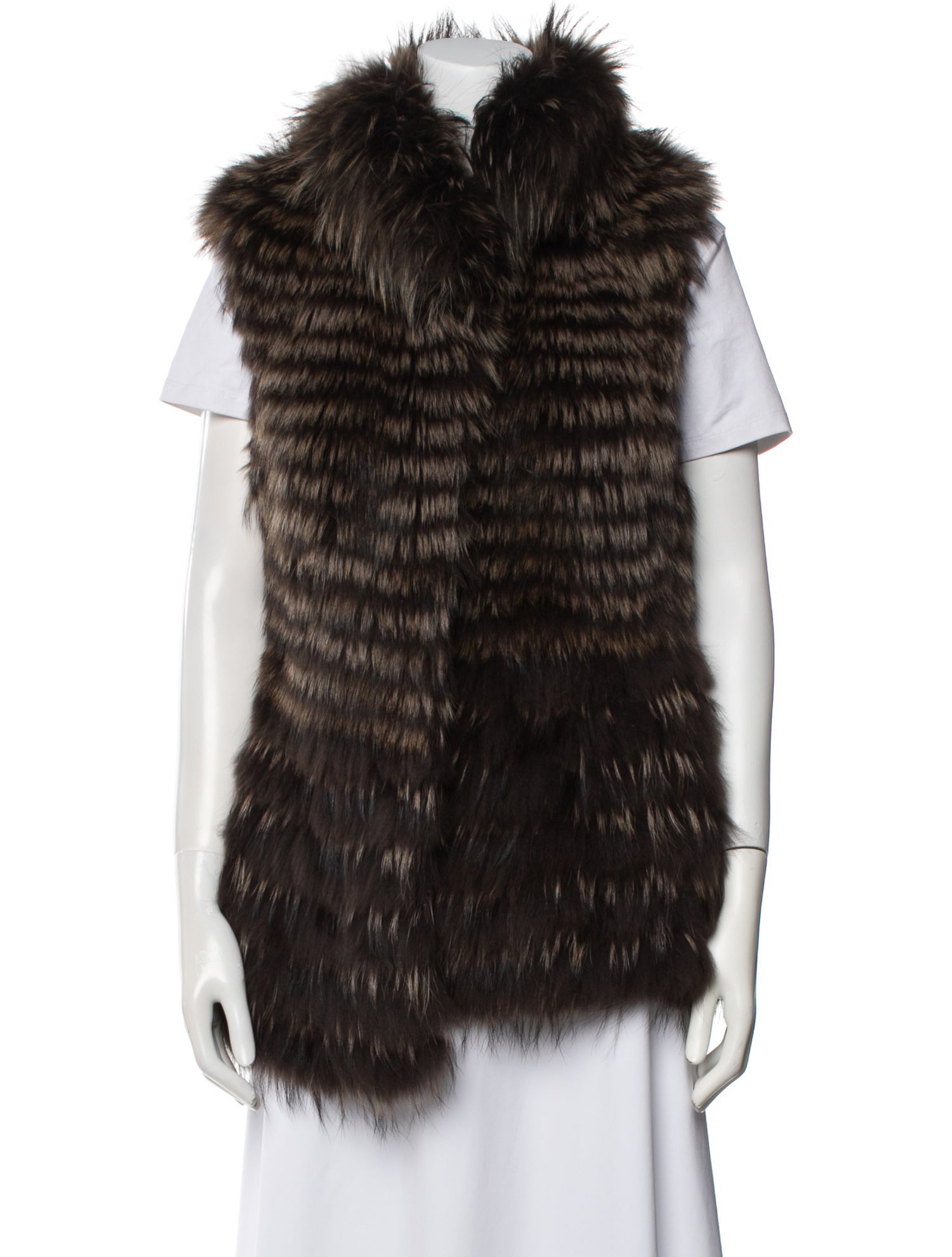 Sherry Cassin Striped Fur Jacket