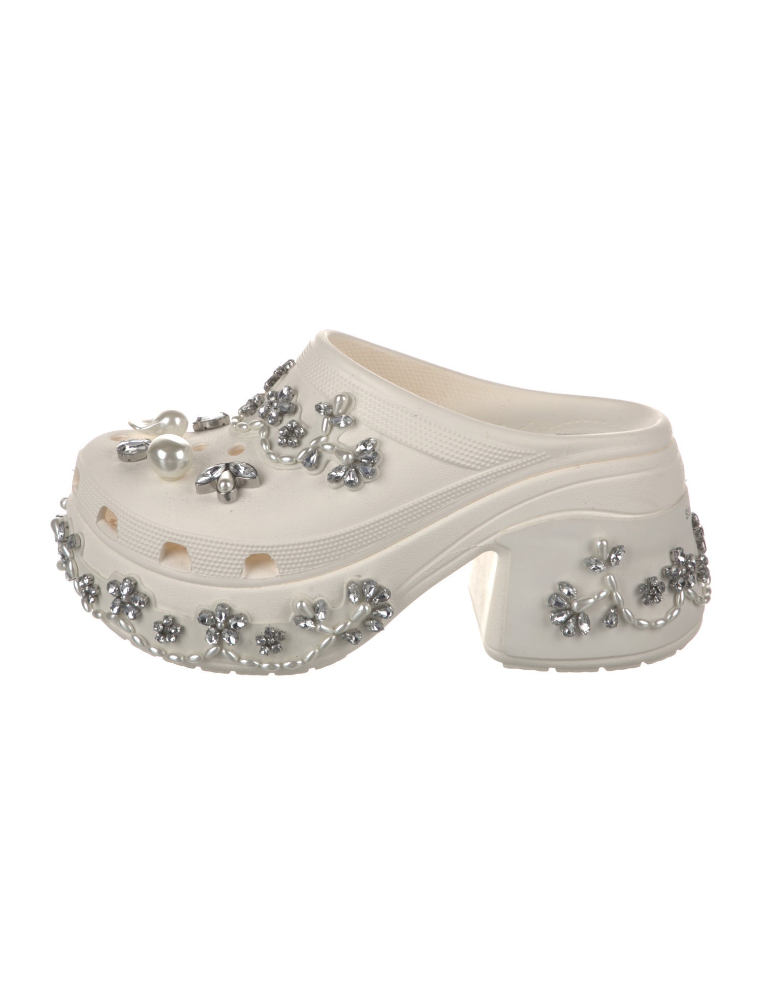 Simone Rocha X Crocs Rubber Crystal Embellishments Mules