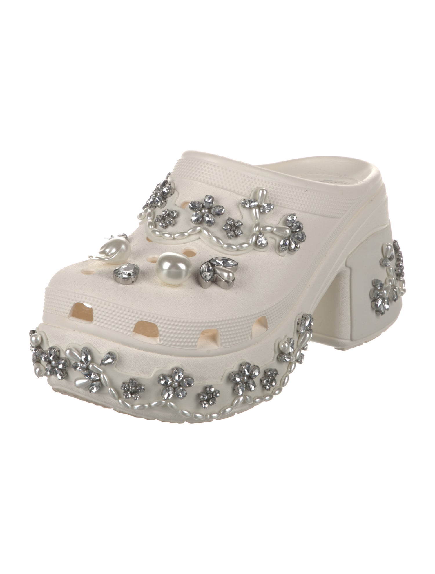 Simone Rocha X Crocs Rubber Crystal Embellishments Mules