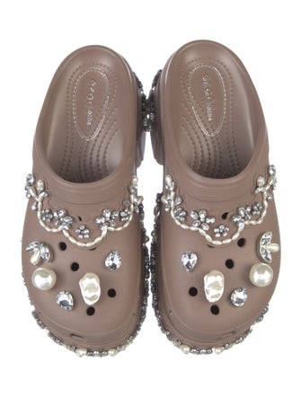 Simone Rocha X Crocs Rubber Crystal Embellishments Slides