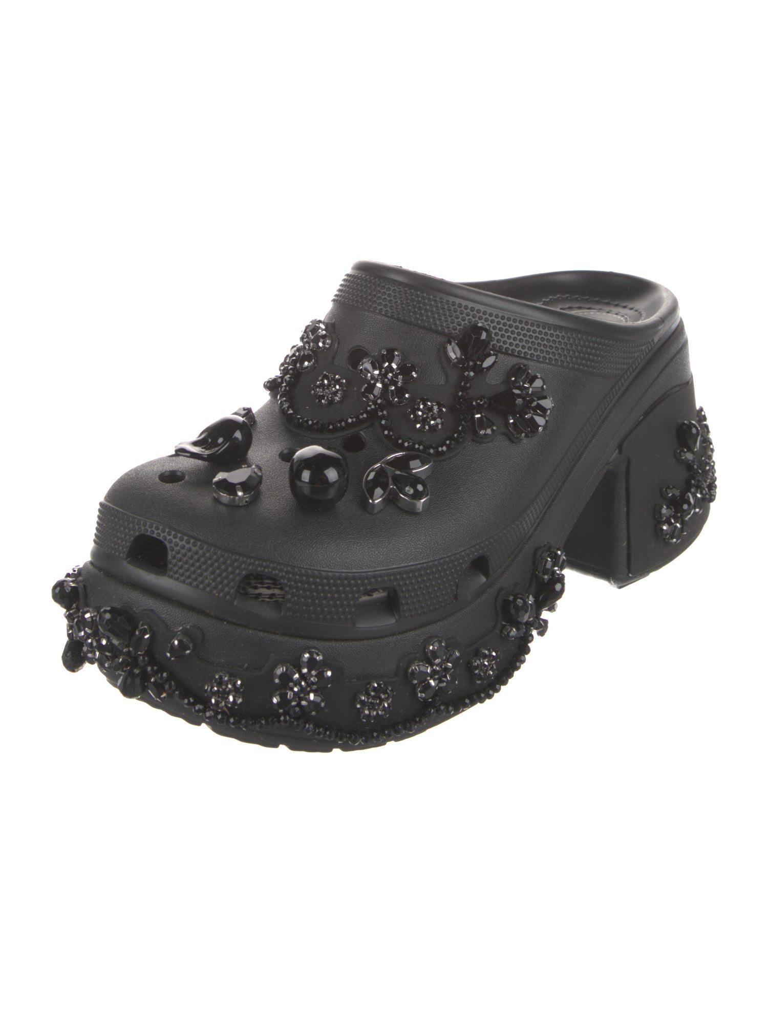 Simone Rocha X Crocs Rubber Crystal Embellishments Mules