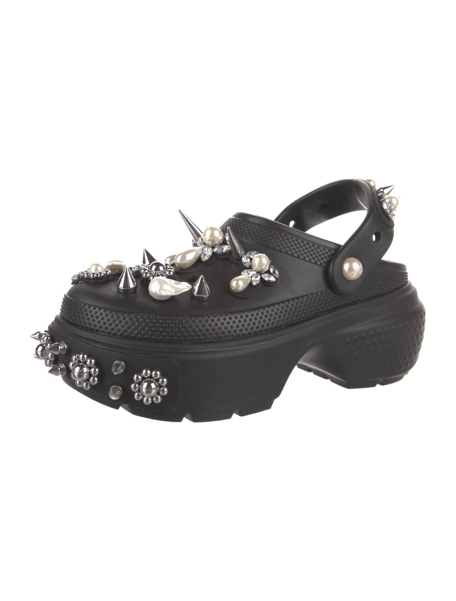 Simone Rocha X Crocs Rubber Crystal Embellishments Slingback Sandals w/ Tags