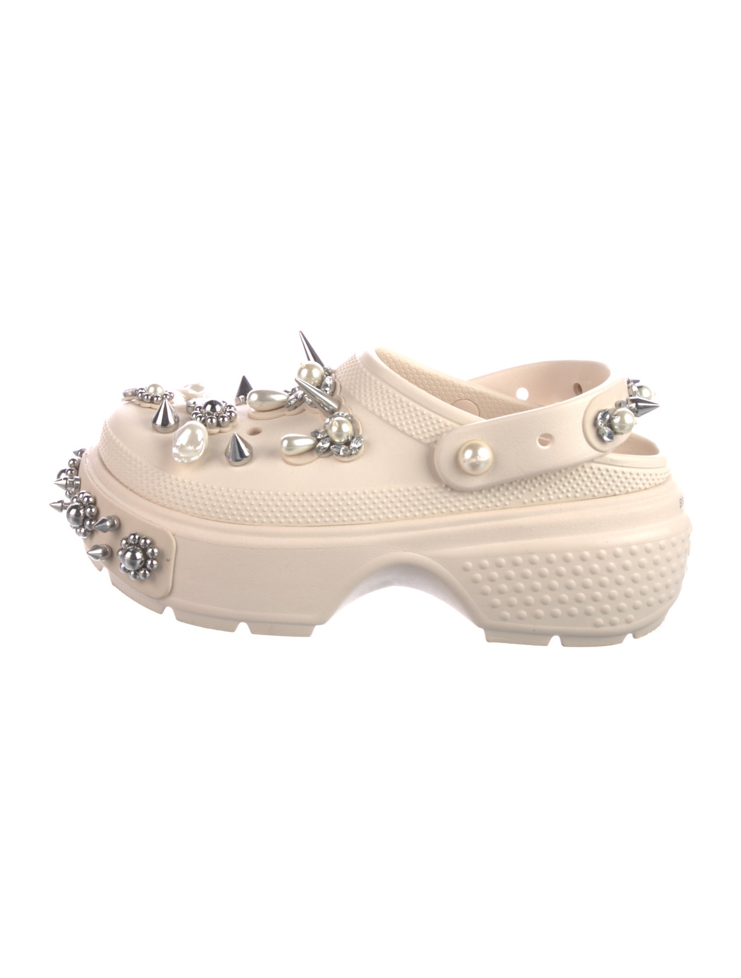 Simone Rocha X Crocs Rubber Crystal Embellishments Slingback Flats