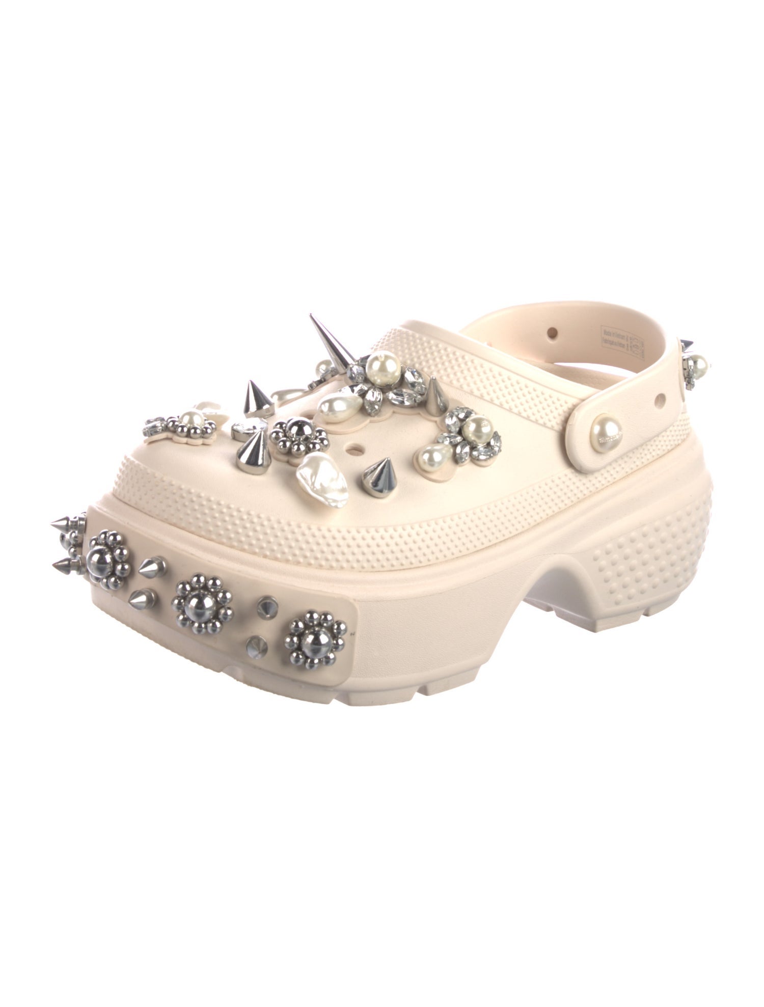 Simone Rocha X Crocs Rubber Crystal Embellishments Slingback Flats