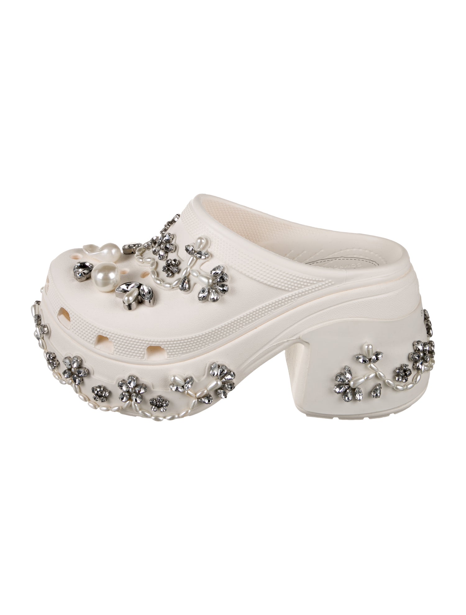 Simone Rocha X Crocs Rubber Crystal Embellishments Mules