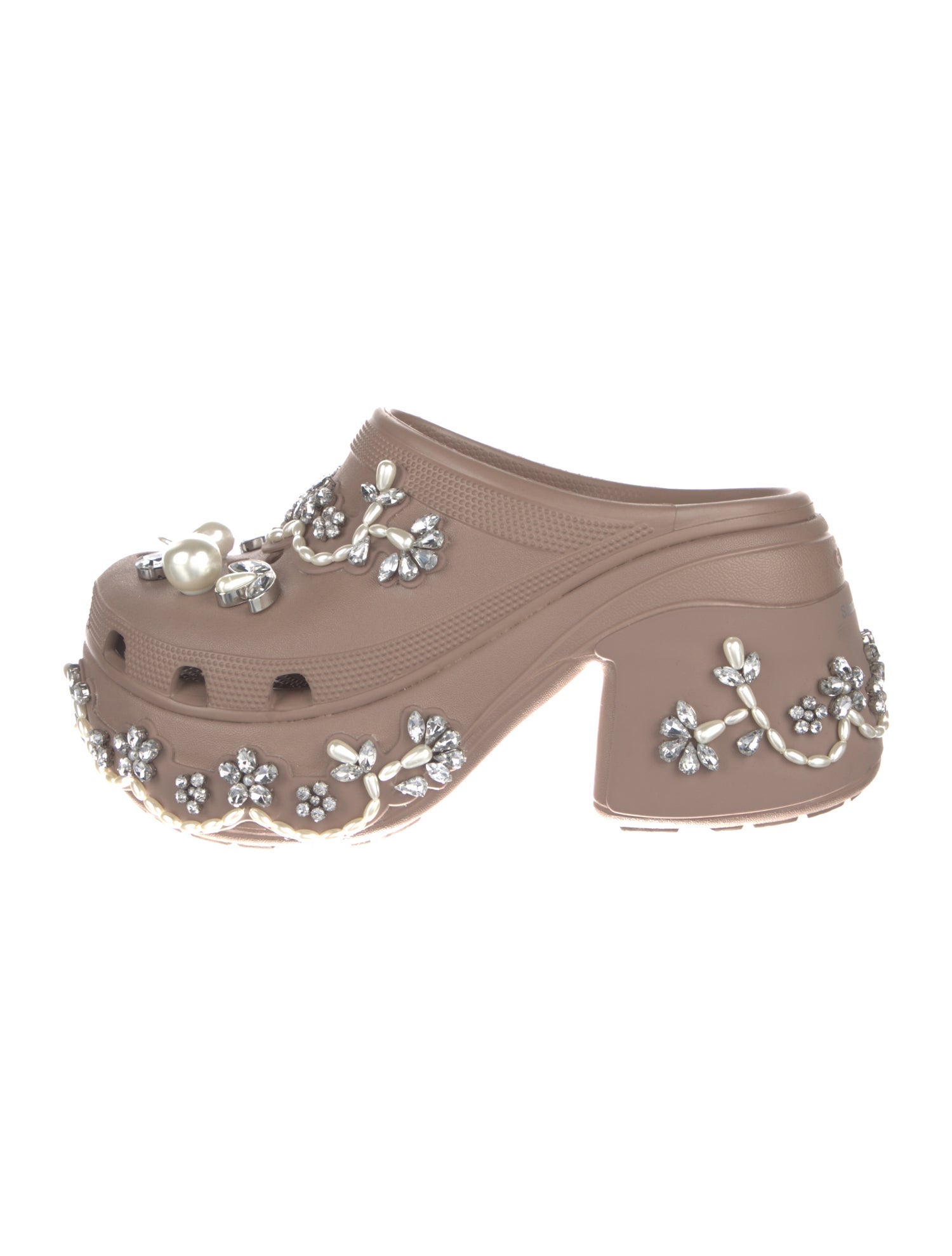 Simone Rocha X Crocs Rubber Crystal Embellishments Slides