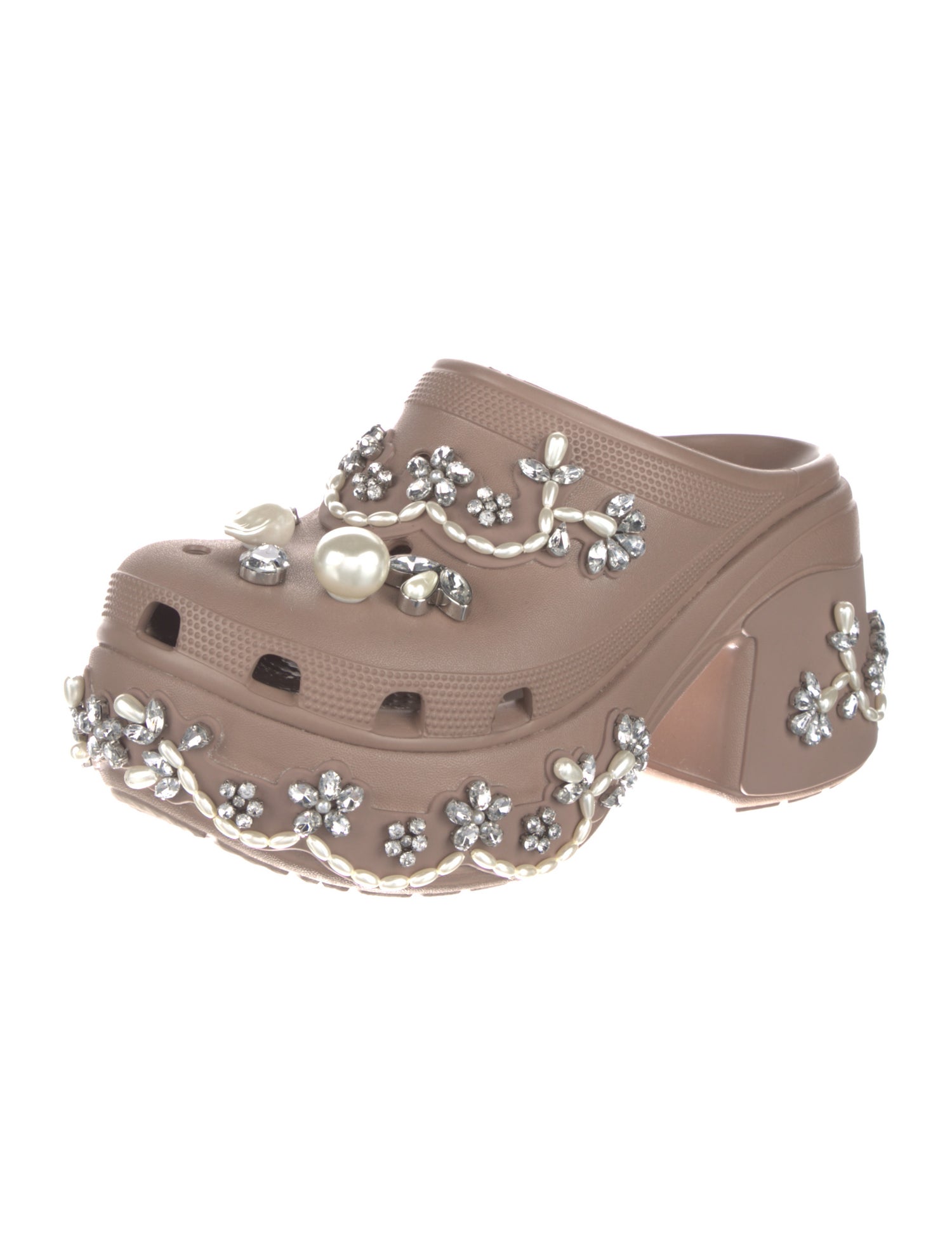 Simone Rocha X Crocs Rubber Crystal Embellishments Slides