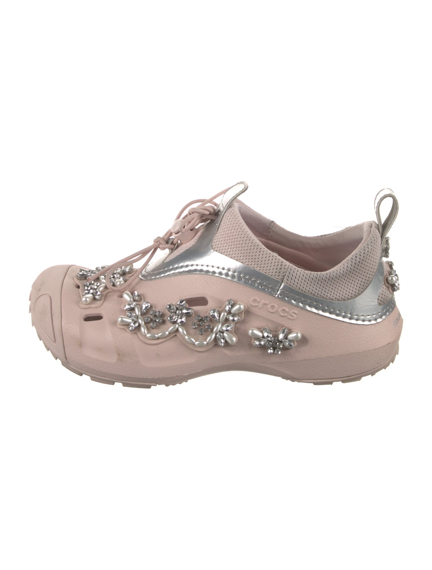 Simone Rocha X Crocs Faux Pearl Accents Rubber Sneakers - Pink 
