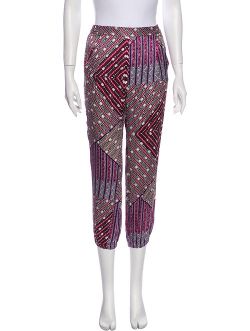 Asceno Silk Printed Pajamas Purple