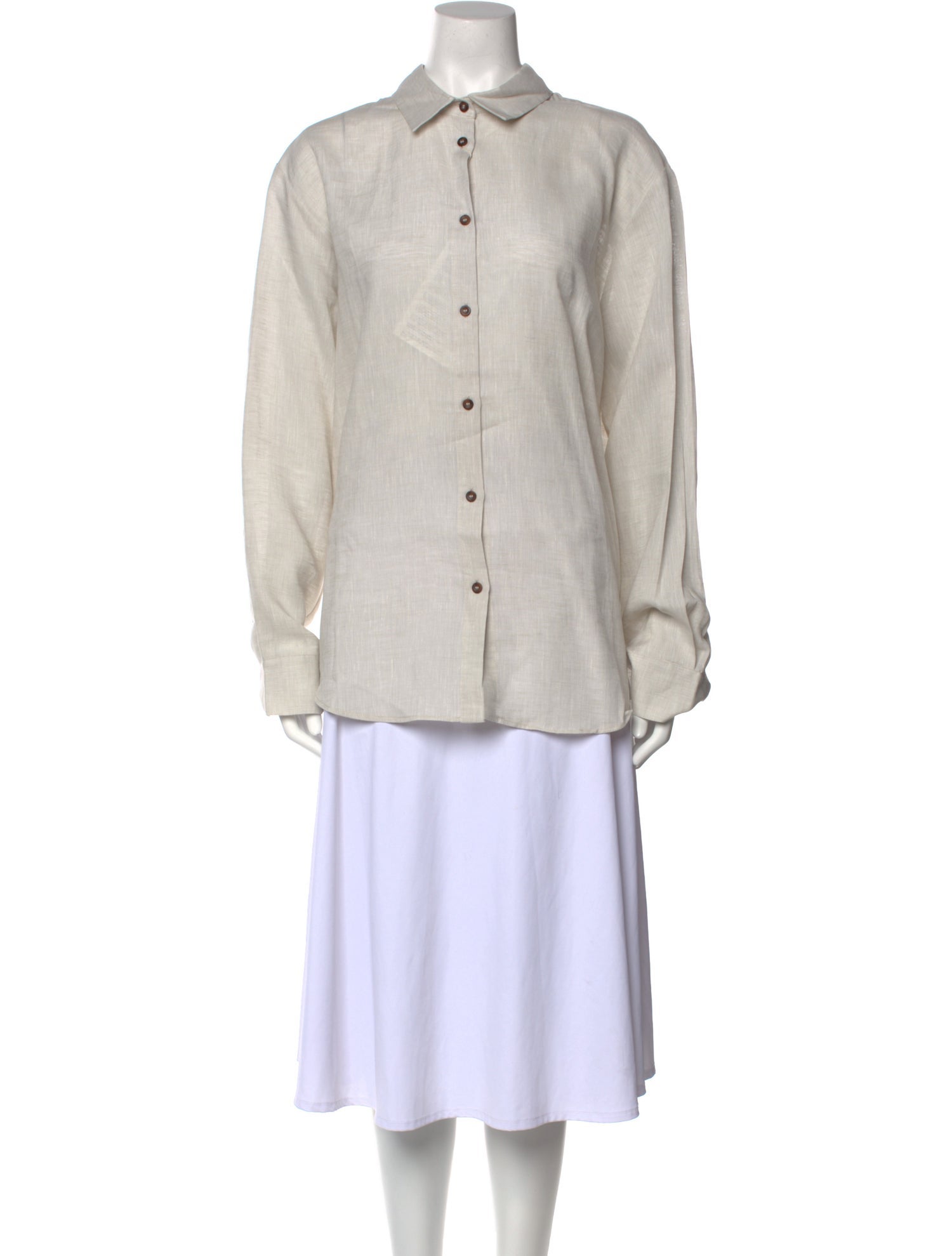 Asceno Linen Long Sleeve Button-Up Top w/ Tags