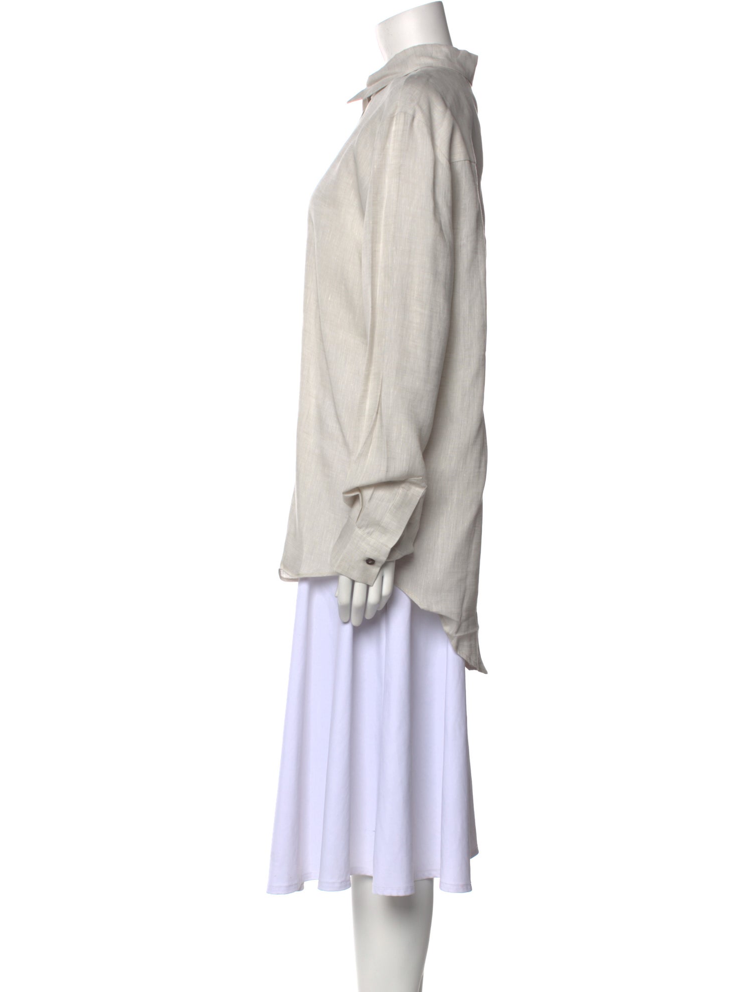 Asceno Linen Long Sleeve Button-Up Top w/ Tags