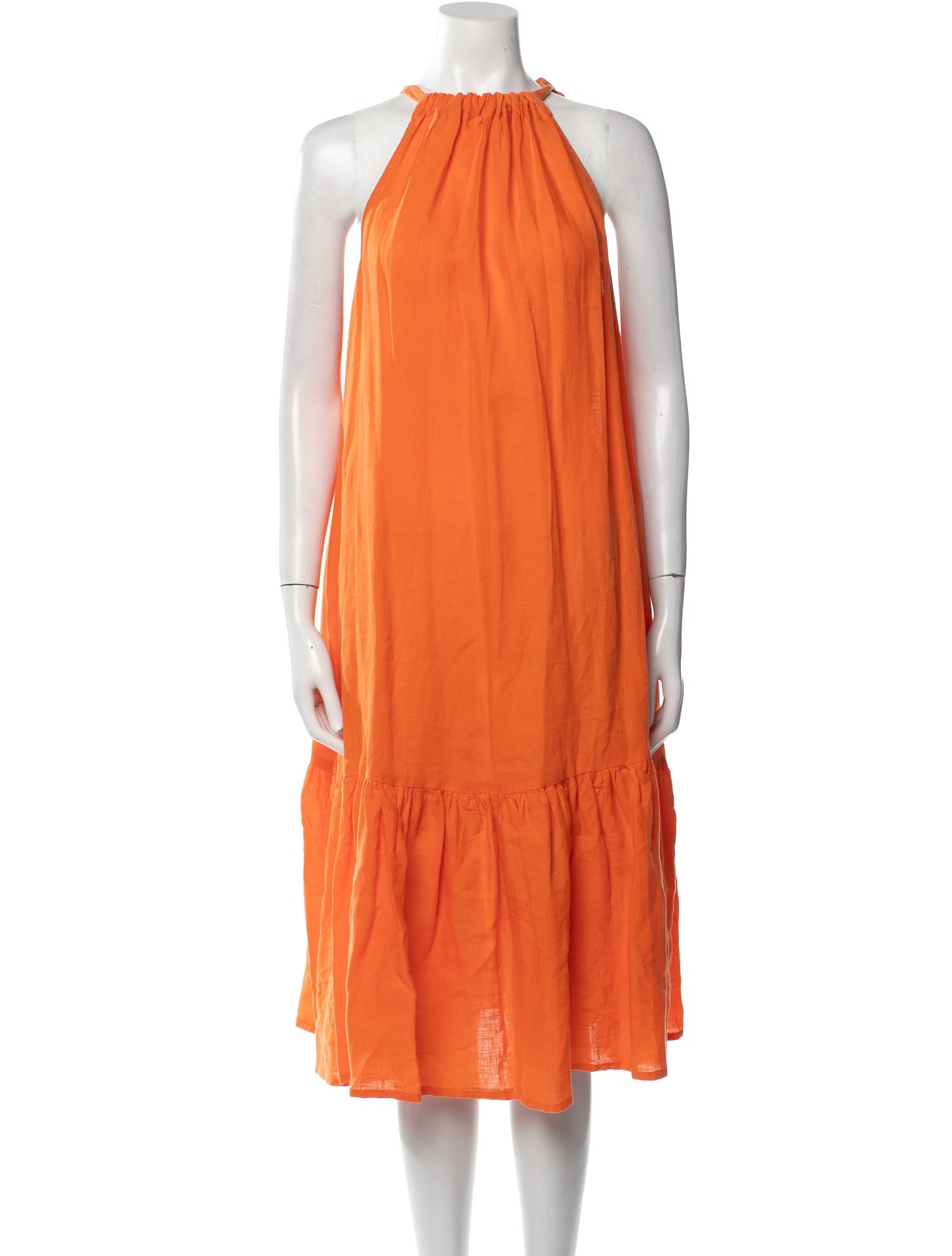 Asceno Linen Midi Length Dress