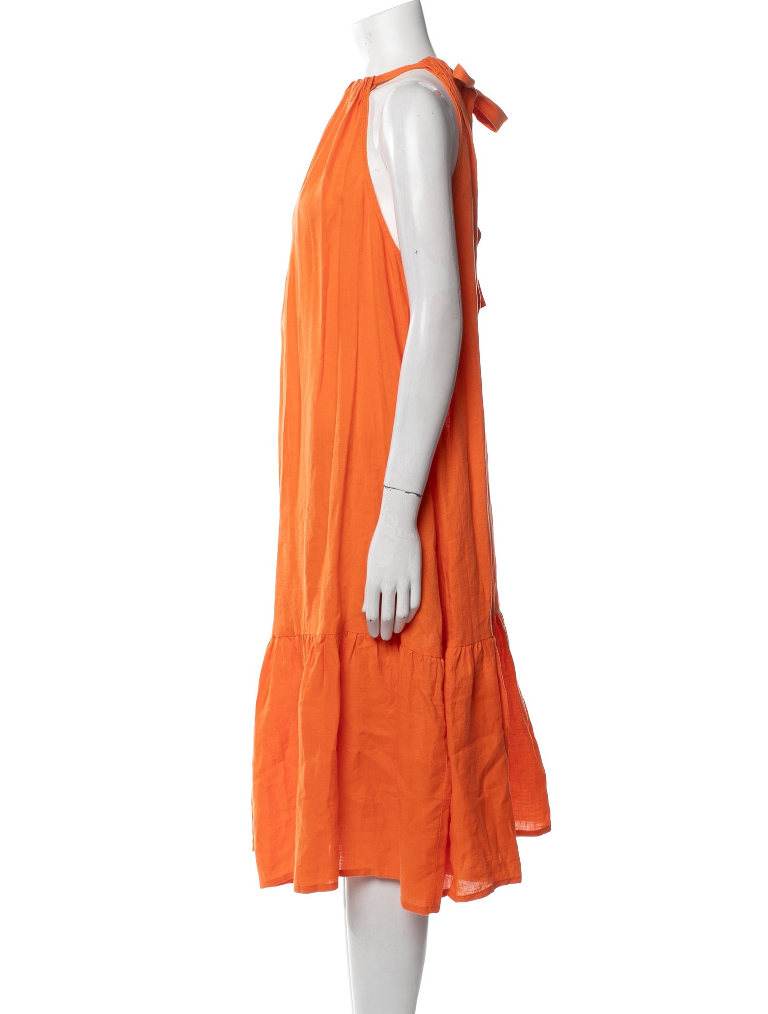 Asceno Linen Midi Length Dress