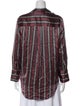 Asceno Silk Striped Button-Up Top