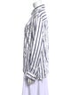Asceno Silk Striped Button-Up Top