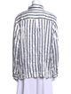 Asceno Silk Striped Button-Up Top
