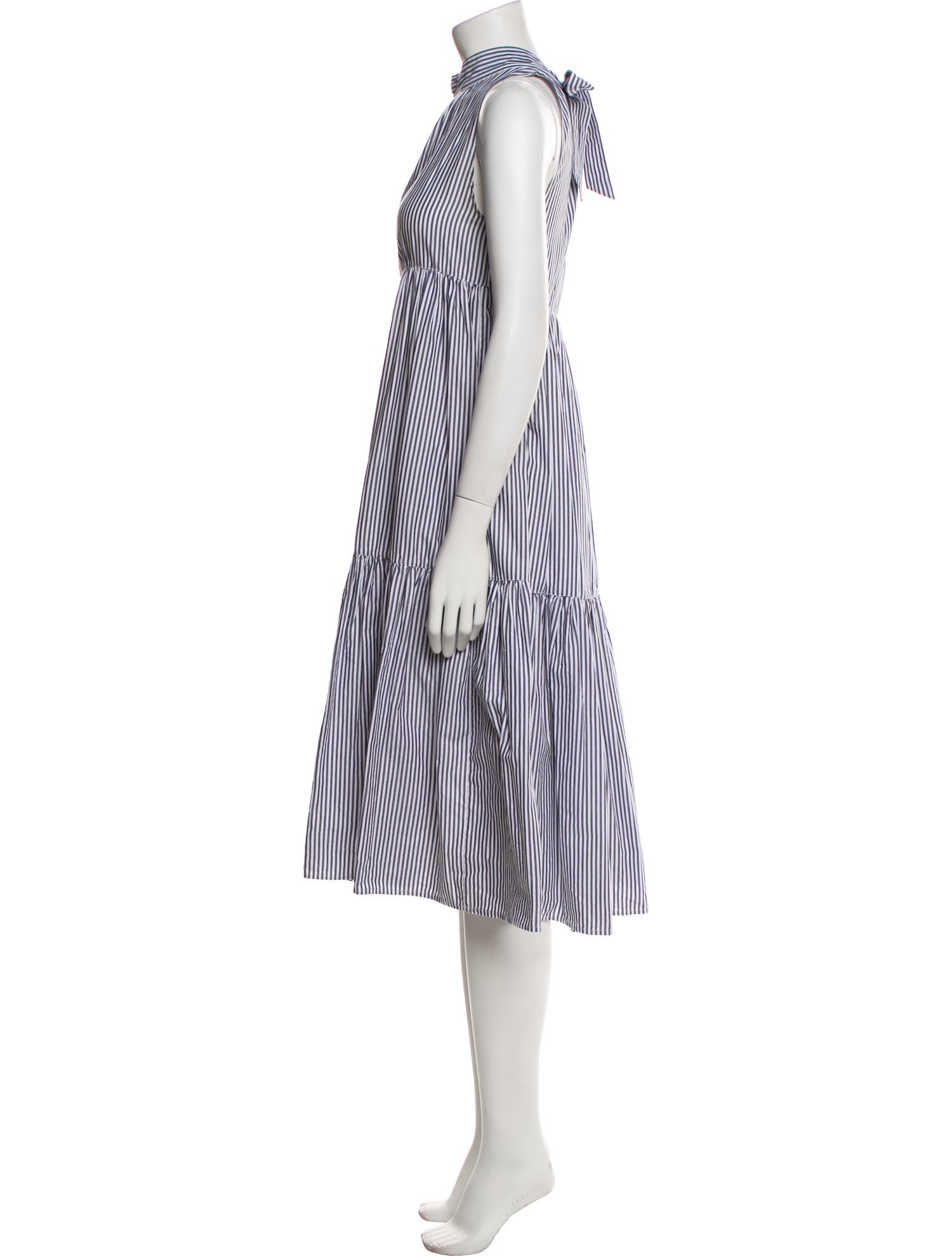 Asceno Striped Midi Length Dress