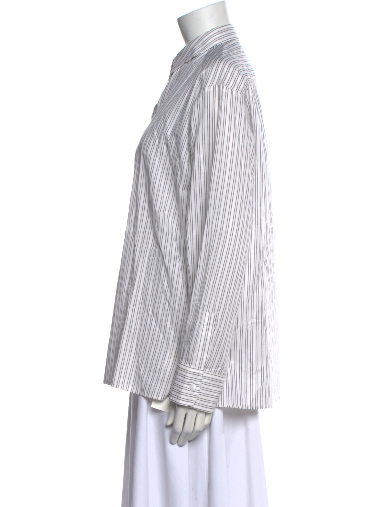 Asceno Striped Long Sleeve Button-Up Top w/ Tags