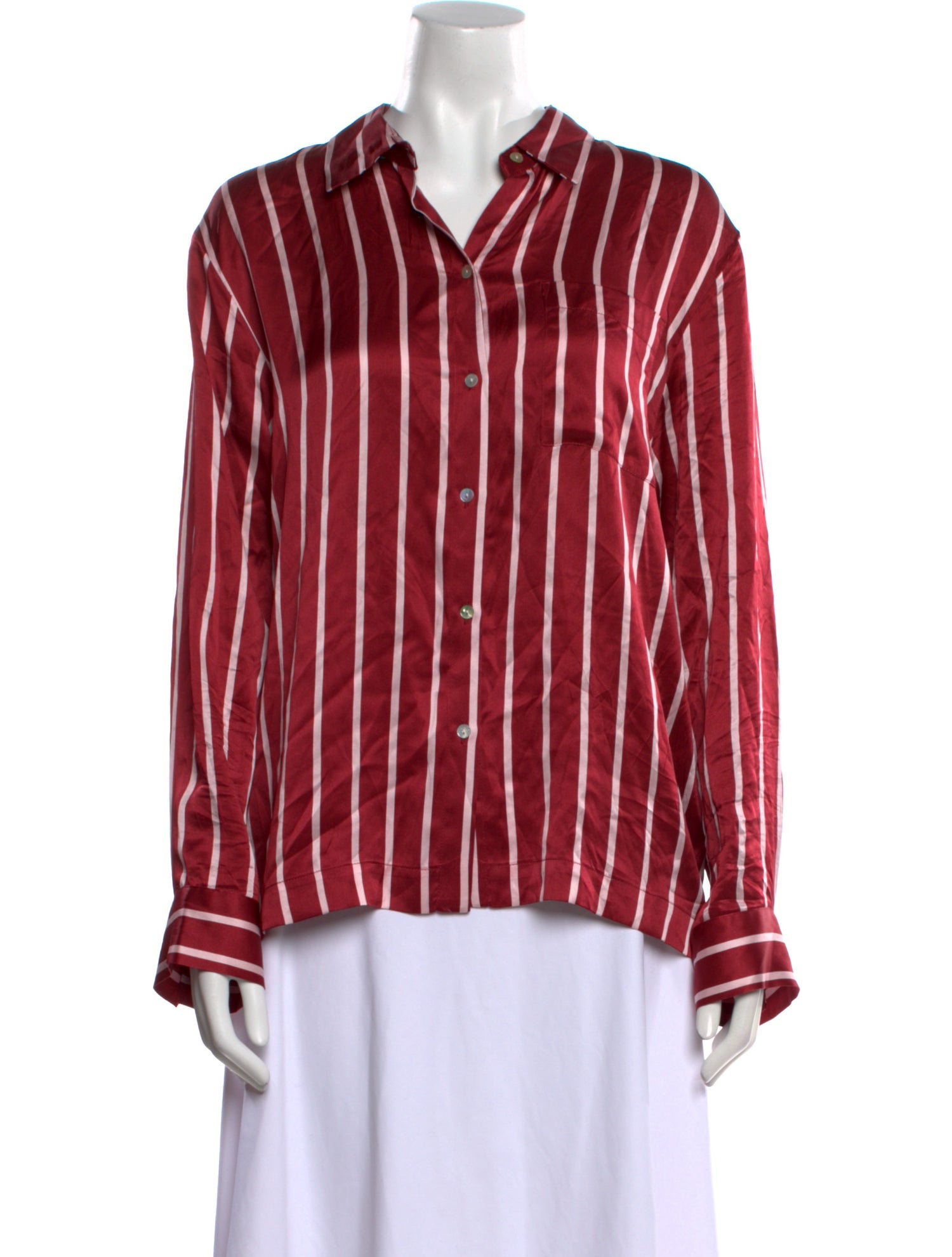 Asceno Silk Striped Blouse