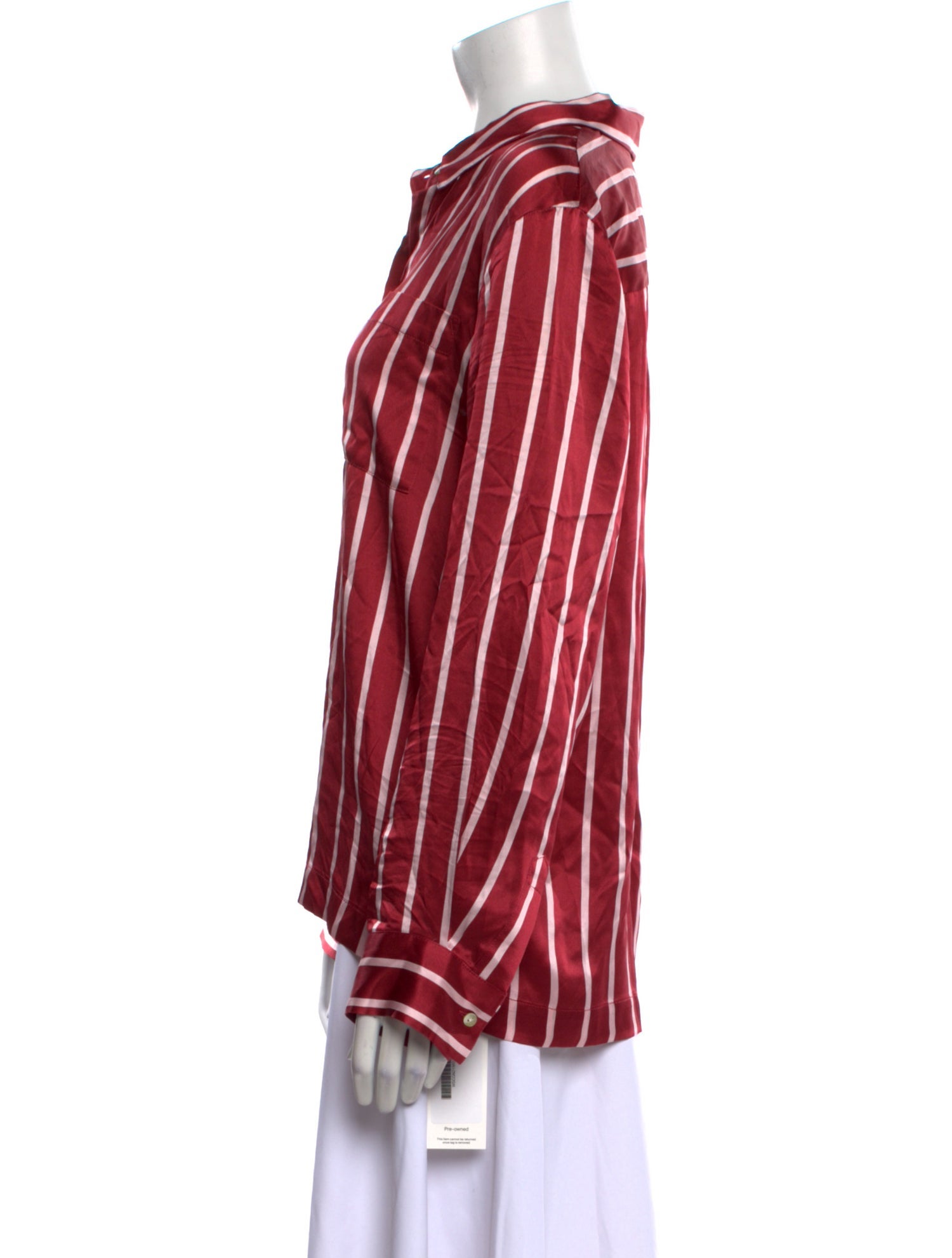 Asceno Silk Striped Blouse
