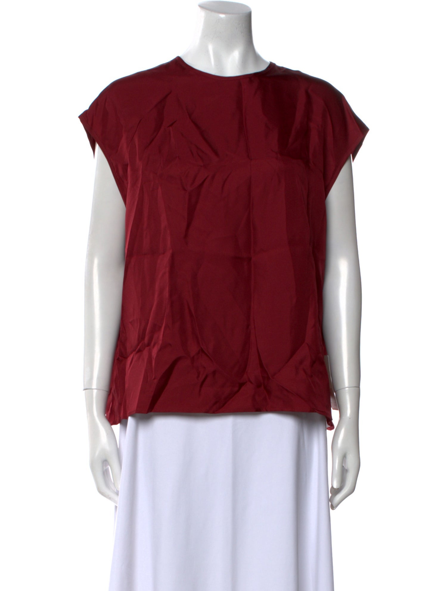 Asceno Silk Crew Neck Blouse w/ Tags