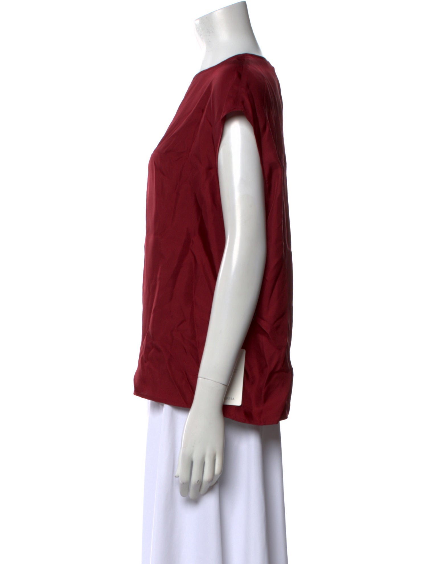 Asceno Silk Crew Neck Blouse w/ Tags