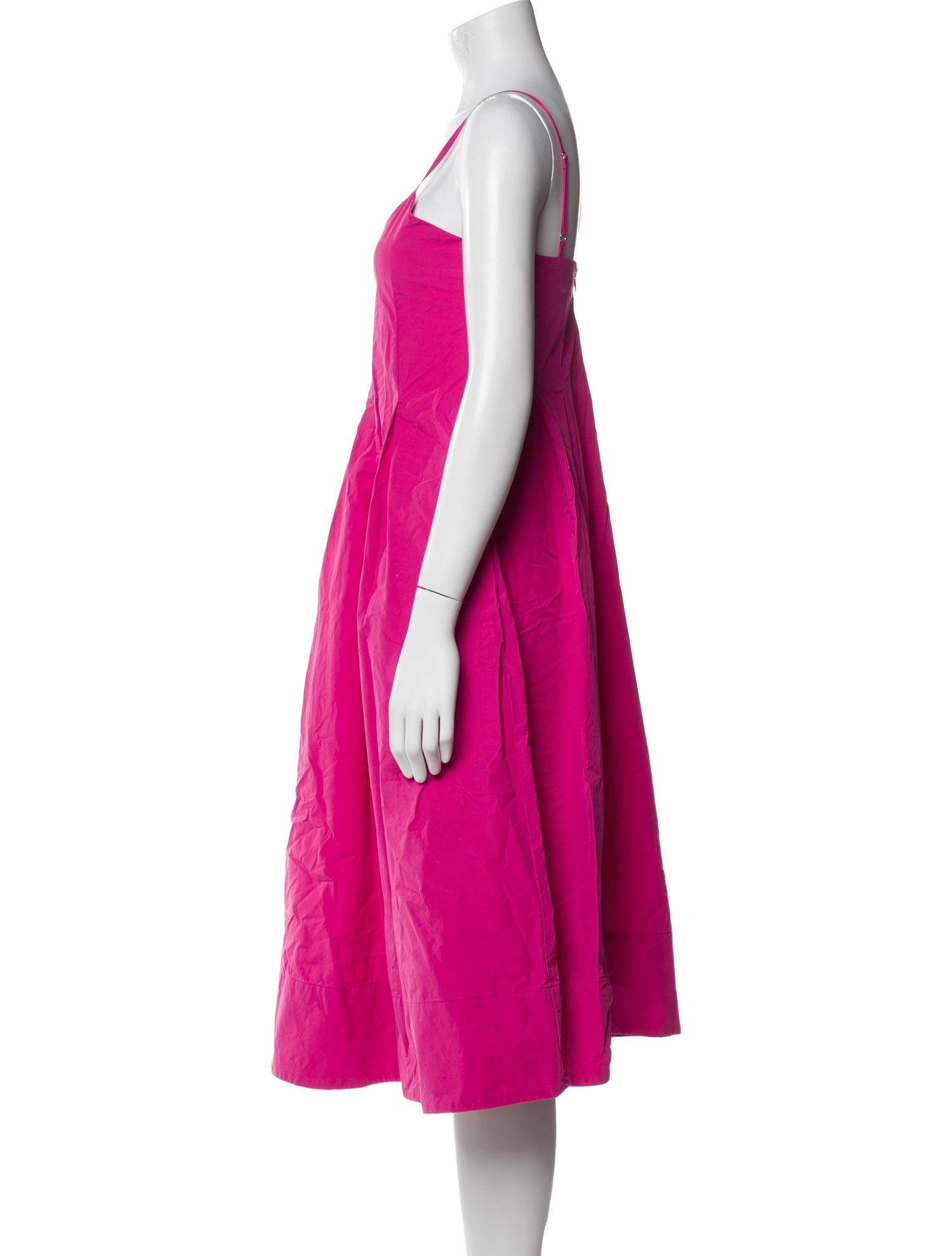 Asceno Square Neckline Midi Length Dress