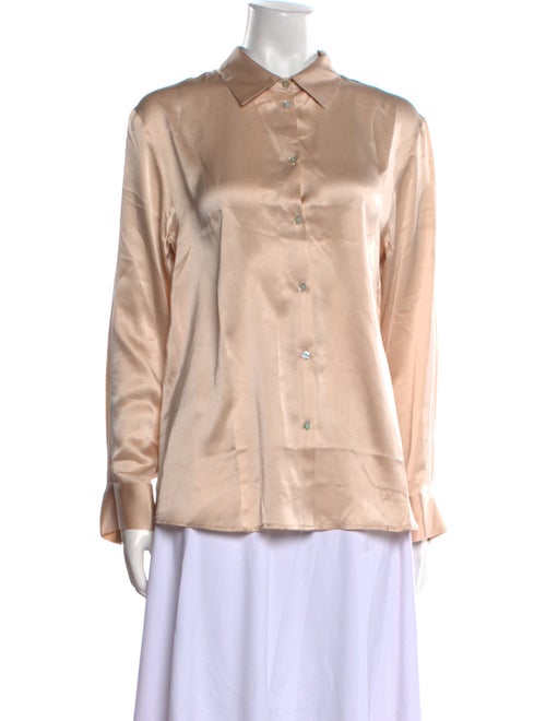 Asceno Silk Long Sleeve Button-Up Top