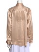 Asceno Silk Long Sleeve Button-Up Top