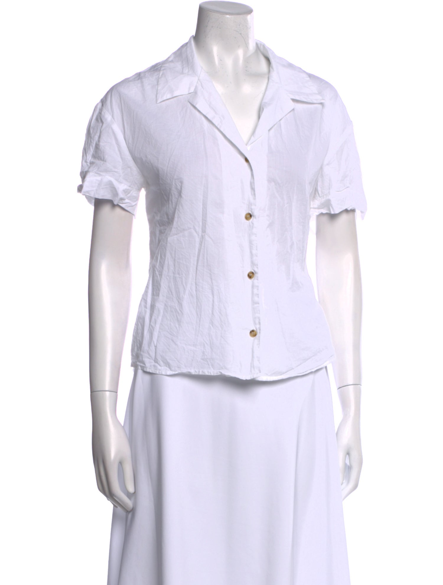 Asceno Short Sleeve Button-Up Top