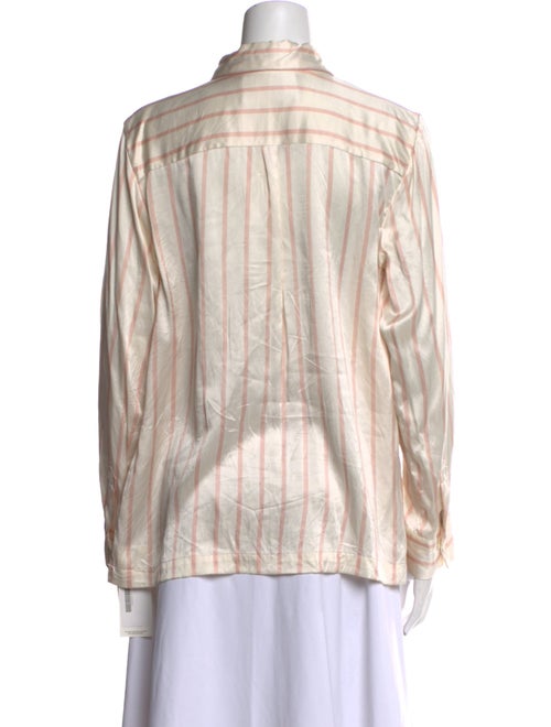 Asceno Silk Printed Button-Up Top