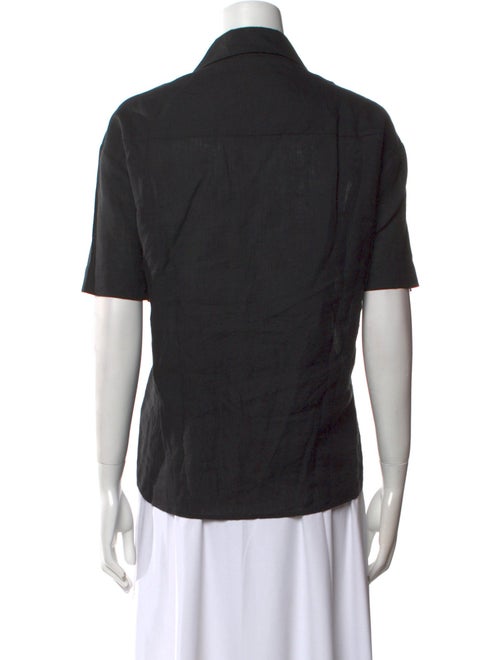 Asceno Linen Short Sleeve Button-Up Top