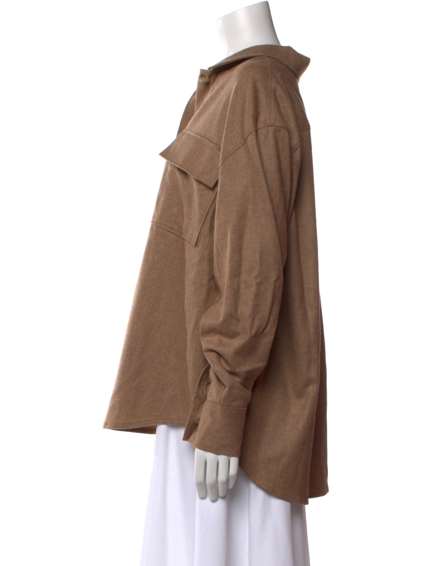 Asceno Lambswool Long Sleeve Button-Up Top