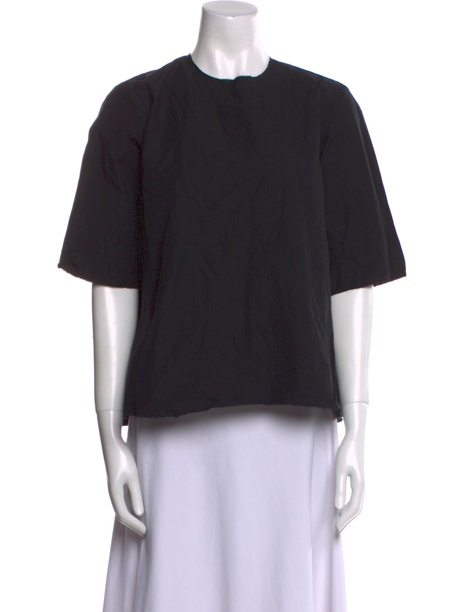 Scha Crew Neck Short Sleeve Blouse