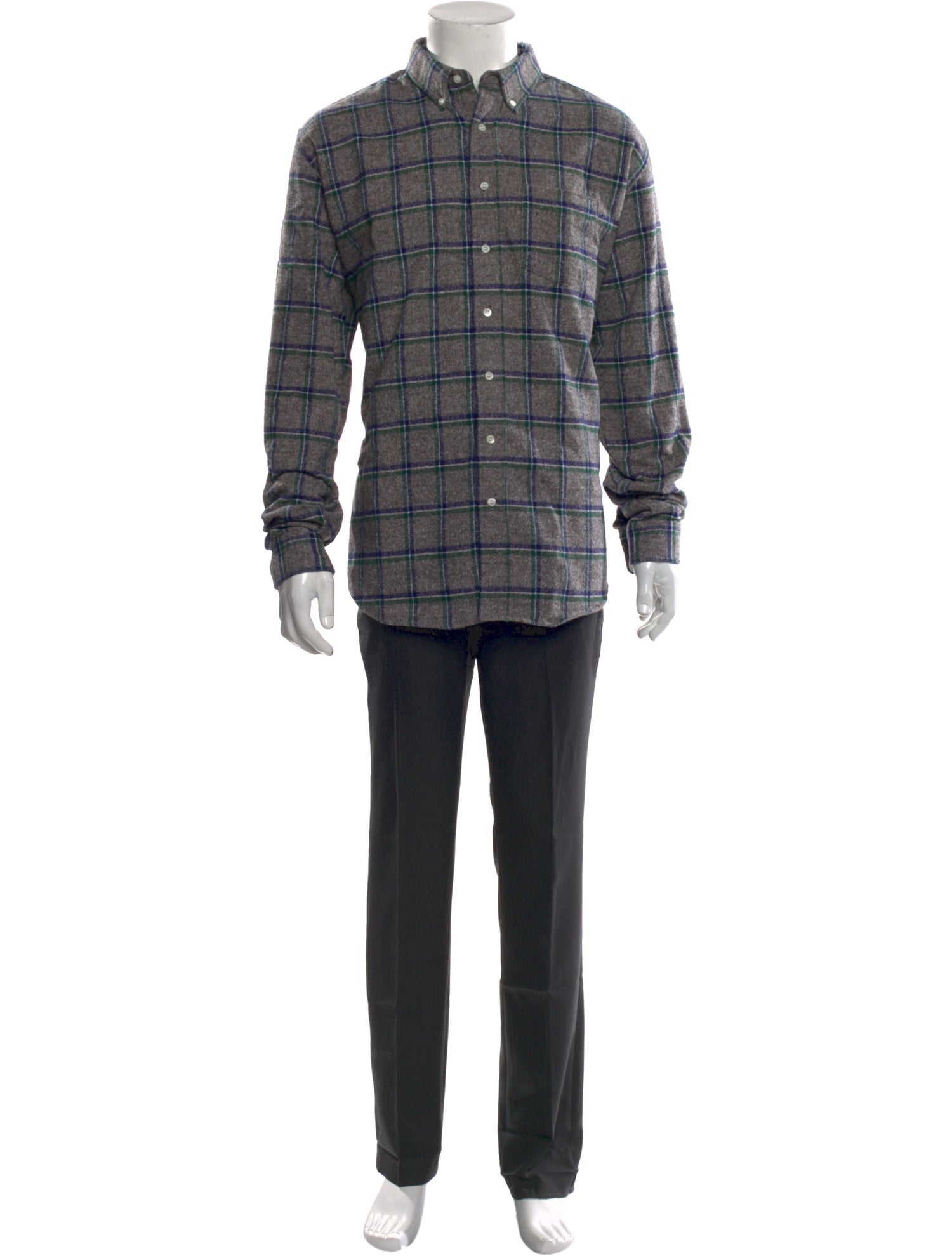Schnayderman's Plaid Print Long Sleeve Shirt