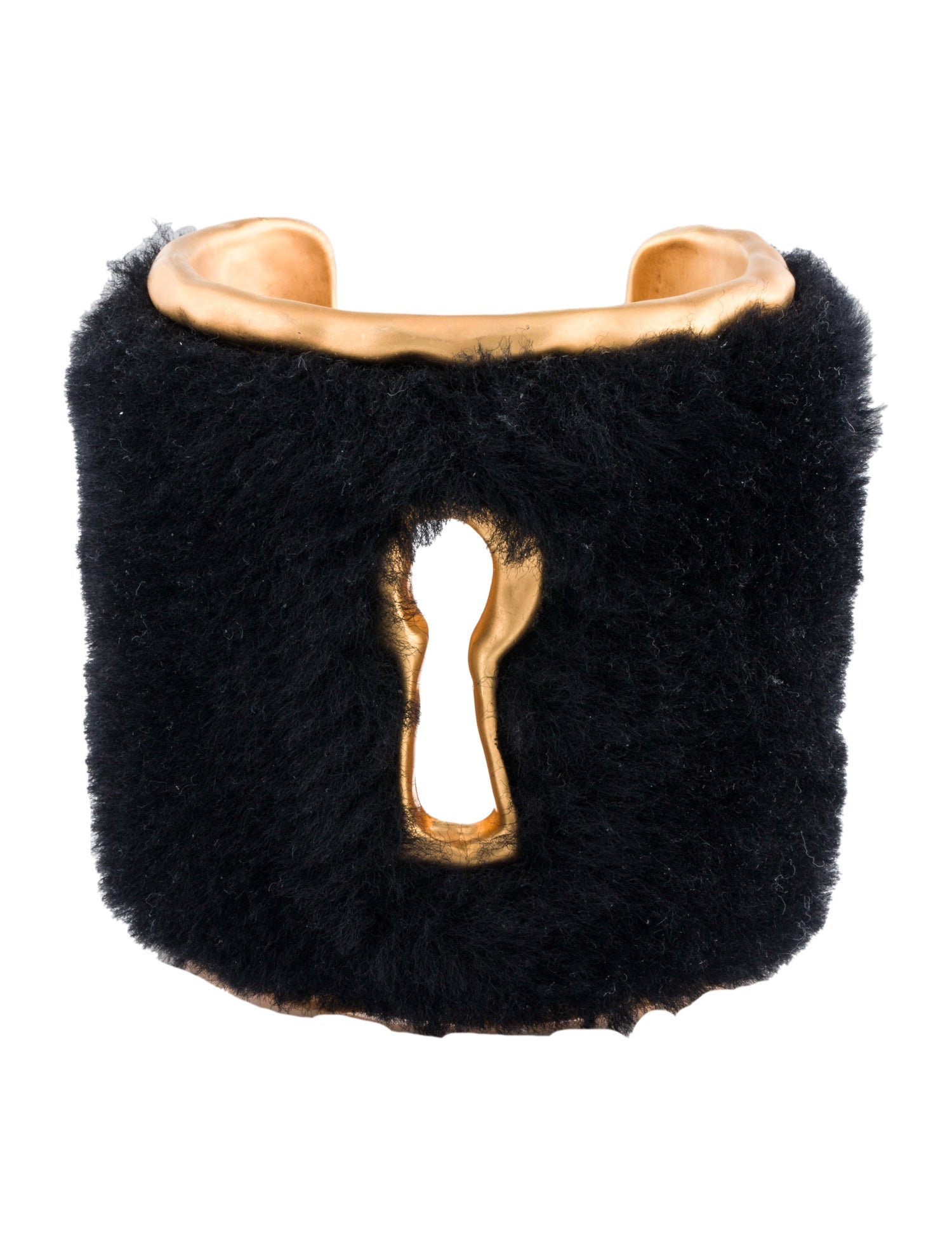 Schiaparelli Keyhole Cuff Bracelet with Shearling