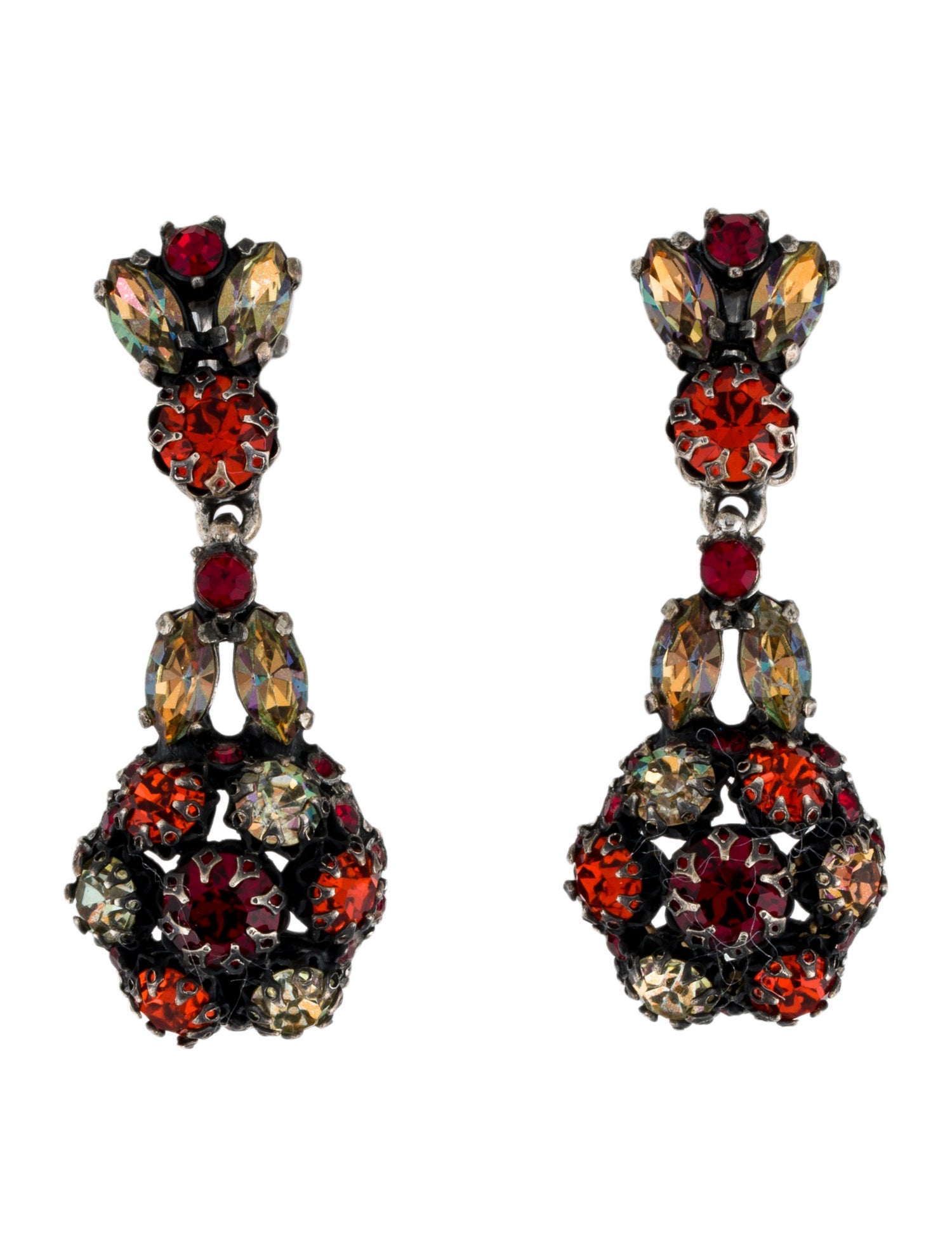 Schiaparelli Crystal Clip-On Earrings
