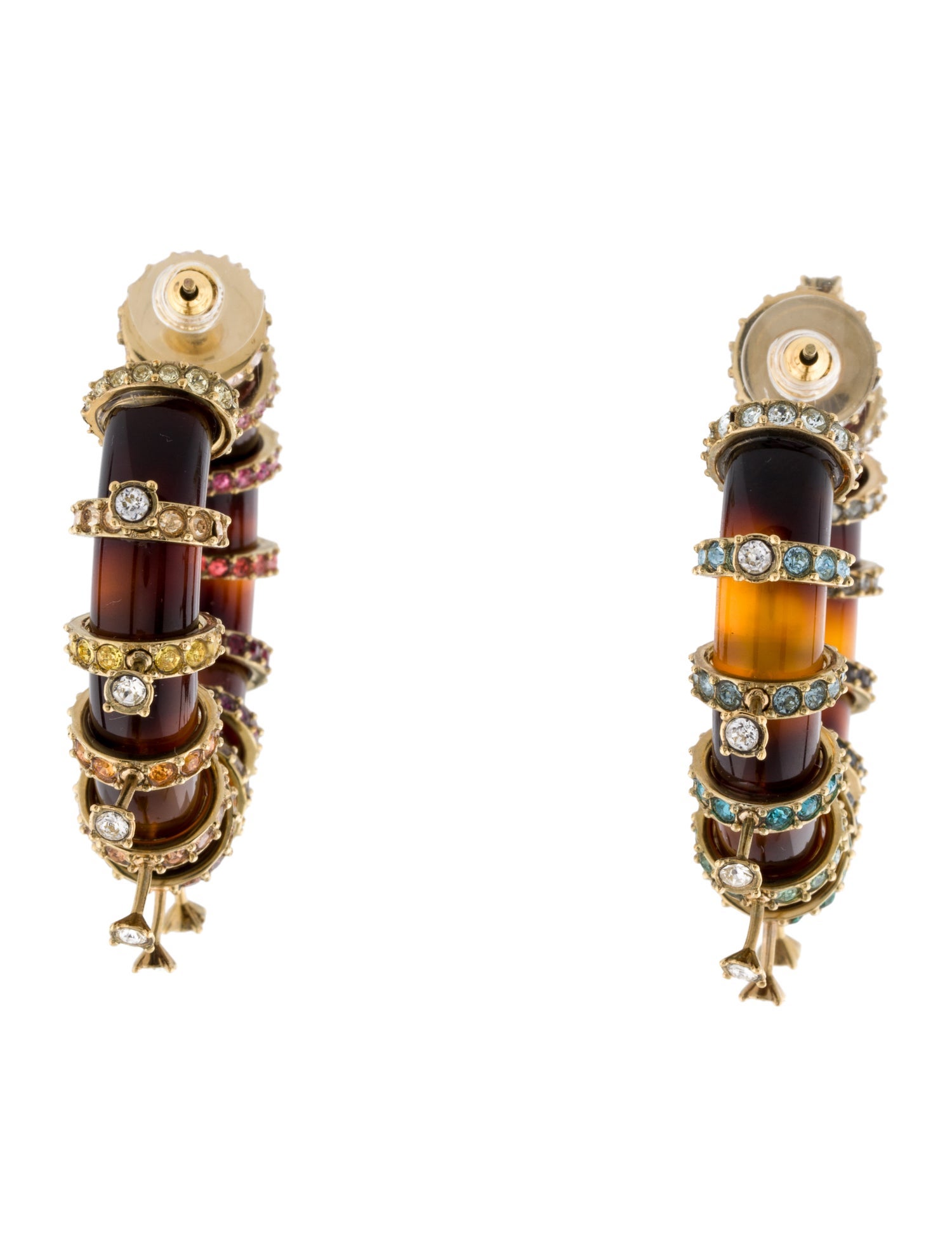 Schiaparelli Resin Gradient Hoop Earrings